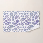 Gray & Lavender Floral Pattern Bad Handdoek (Handdoek)