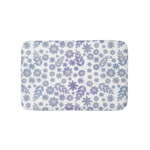 Gray & Lavender Floral Pattern Badmat