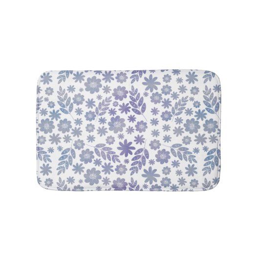 Gray & Lavender Floral Pattern Badmat (Voorkant)