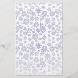 Gray & Lavender Floral Pattern Briefpapier