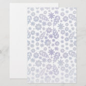 Gray & Lavender Floral Pattern Briefpapier (Voorkant / Achterkant)