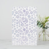 Gray & Lavender Floral Pattern Briefpapier (Staand voorkant)