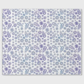 Gray & Lavender Floral Pattern Cadeaupapier (Vlak)