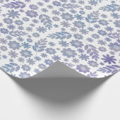 Gray & Lavender Floral Pattern Cadeaupapier (Hoek)