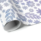Gray & Lavender Floral Pattern Cadeaupapier (Rol Hoek)