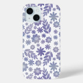 Gray & Lavender Floral Pattern Case-Mate iPhone Case (Achterkant)