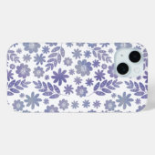 Gray & Lavender Floral Pattern Case-Mate iPhone Case (Achterkant (horizontaal))