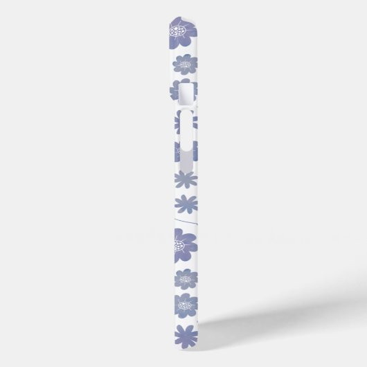 Gray & Lavender Floral Pattern Case-Mate iPhone Case (Achterkant / Links)