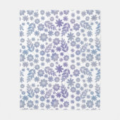 Gray & Lavender Floral Pattern Fleece Deken (Voorkant)