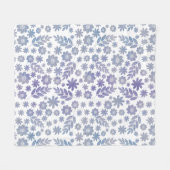 Gray & Lavender Floral Pattern Fleece Deken (Voorkant (Horizontaal))