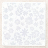Gray & Lavender Floral Pattern Glazen Onderzetter (Achterkant)
