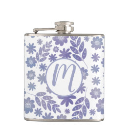 Gray & Lavender Floral Pattern Heupfles