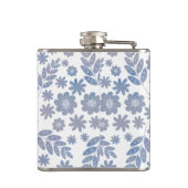 Gray & Lavender Floral Pattern Heupfles (Achterkant)