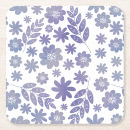 Gray & Lavender Floral Pattern Kartonnen Onderzetters