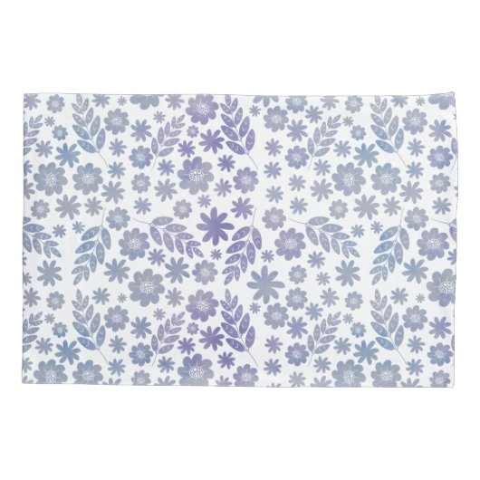 Gray & Lavender Floral Pattern Kussensloop (Achterkant)