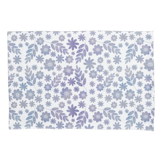 Gray & Lavender Floral Pattern Kussensloop (Voorkant)