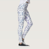 Gray & Lavender Floral Pattern Leggings (Rechts)