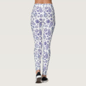 Gray & Lavender Floral Pattern Leggings (Achterkant)