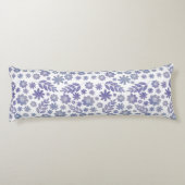Gray & Lavender Floral Pattern Lichaamskussen (Achterkant)