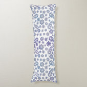 Gray & Lavender Floral Pattern Lichaamskussen (Voorkant Verticaal)