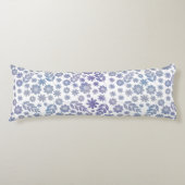 Gray & Lavender Floral Pattern Lichaamskussen (Voorkant)