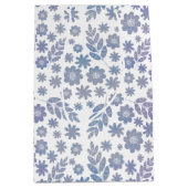 Gray & Lavender Floral Pattern Medium Cadeauzakje (Voorkant)