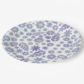 Gray & Lavender Floral Pattern Papieren Bordje (Gekanteld)
