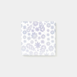 Gray & Lavender Floral Pattern Post-it® Notes