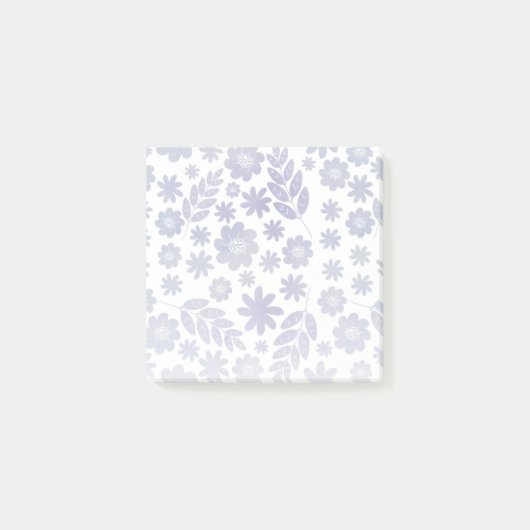 Gray & Lavender Floral Pattern Post-it® Notes (Voorkant)