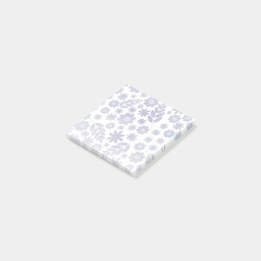 Gray & Lavender Floral Pattern Post-it® Notes (Schuin)