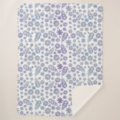 Gray & Lavender Floral Pattern Sherpa Deken (Voorkant)