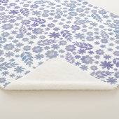 Gray & Lavender Floral Pattern Sherpa Deken (3/4)