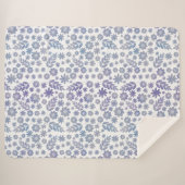 Gray & Lavender Floral Pattern Sherpa Deken (Voorkant (horizontaal))