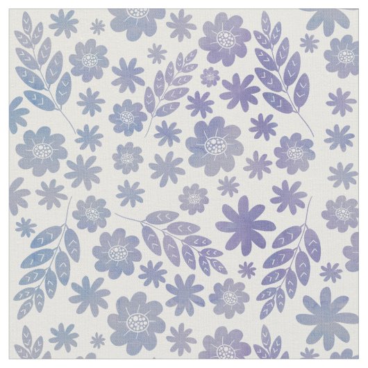 Gray & Lavender Floral Pattern Stof (Close Up)