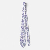 Gray & Lavender Floral Pattern Stropdas (Voorkant)