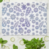 Gray & Lavender Floral Pattern Theedoek (Gevouwen)