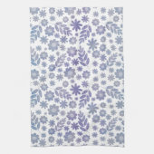 Gray & Lavender Floral Pattern Theedoek (Verticaal)
