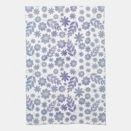 Gray & Lavender Floral Pattern Theedoek