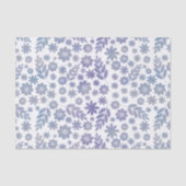 Gray & Lavender Floral Pattern Tissuepapier (Voorkant)