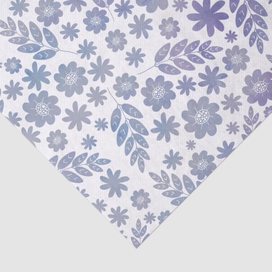 Gray & Lavender Floral Pattern Tissuepapier (Detail)