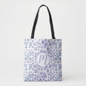Gray & Lavender Floral Pattern Tote Bag (Voorkant)