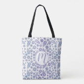 Gray & Lavender Floral Pattern Tote Bag (Achterkant)