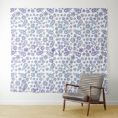 Gray & Lavender Floral Pattern Wandkleed (In Situ (horizontaal))