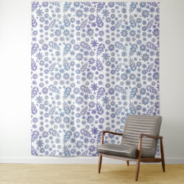Gray & Lavender Floral Pattern Wandkleed