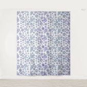 Gray & Lavender Floral Pattern Wandkleed (Voorkant)