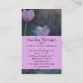 *~* Gray Lavender Pink Tulip Grunge Shabby  Visitekaartje (Achterkant)