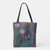 *~* Gray Lavender Pink Tulip  Shabby Grunge Tote Bag (Achterkant)