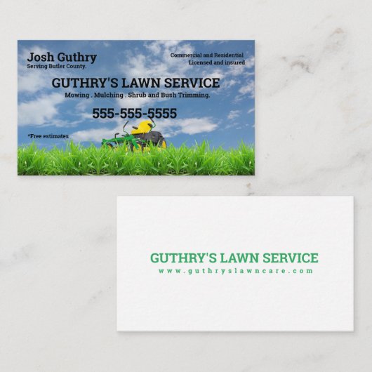 Gray Lawn Care Visitekaartje (Voorkant / Achterkant)