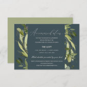 GRAY LEAFY GREEN FOLIAGE WEDDING ACCOMMODATION INFORMATIEKAARTJE (Voorkant / Achterkant)