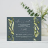 GRAY LEAFY GREEN FOLIAGE WEDDING ACCOMMODATION INFORMATIEKAARTJE (Staand voorkant)